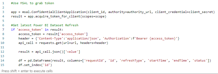 Refresh a Power BI Dataset with Python – PBI Guy